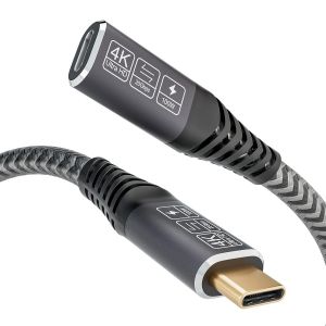 ERSAN-Câble d'Extension USB 3.2 Gen2 0,25M, 20Gbps 100W/5A Rallonge USB C Mâle et Femelle Compatible 3.2/3.1/3.0, 4K@60Hz pour Hub/Dell XPS/Chargeur - Neuf