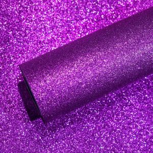TIANYI-Papier Peint Pailleté Violet Papier Peint Violette Paillette Papier Adhesif pour Meuble Stickers Meuble Fille Chambre Papier Adhesif pour Meuble Papier Adhésif Décoratif Salon 40cmx300cm - Neuf