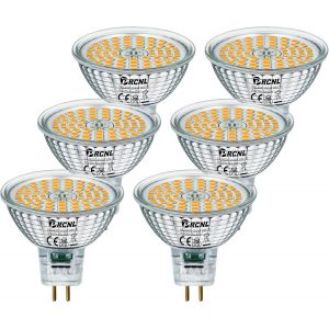 Sjzg-Gu5.3 Mr16 Ampoules Led 6,5w Blanc Chaud 3000k, &Eacute;quivalent 55w Lampe Halog&egrave;ne, 650 Lumens, Angle De Faisceau 120&deg;, Ac/Dc 12v, Non-Dimmable, Sans Scintillement, Lot De 6 - Neuf