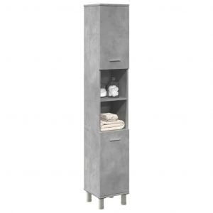 Armoire De Salle De Bain Gris Béton 30x30x179 Cm Aggloméré - Neuf