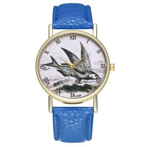 Montre-Bracelet A Quartz Avec Cadran Retro, Unisexe Et Decontractee, Pour Hommes Et Femmes - Bleu Roi - Neuf