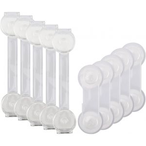 Kalanka-Bloc Porte Sécurité Bébé Bloque Tiroir Placards Loquets/Frigo Placard Protection Maison, Transparent, 10 Pièces - Neuf