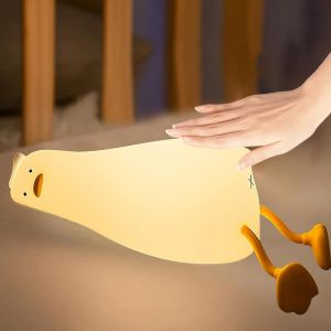 Veilleuse B&eacute;b&eacute;, Rechargeable Veilleuse Enfant Silicone Tactile Canard Veilleuse Led Rechargeable Avec Fonction Minuterie Kawaii Deco Chambre Lampe Chevet Idee Cadeau Gar&ccedil;on Fille - Neuf