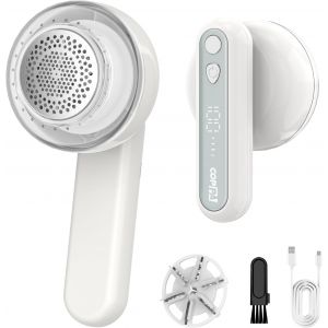 MEVRONISSHOP-Rasoir Anti Bouloche, Peluche Vetement &Eacute;lectrique Rechargeable Type-C 3 Vitesses 6 Lame Portable Rasoir Vetement Anti Peluche Con Affichage Batterie & Lampe pour V&ecirc;tements Meubles Remove - Neuf