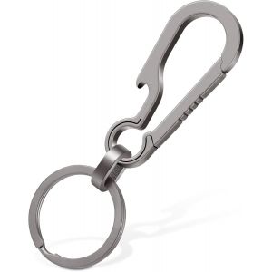 Kal-Mousqueton En Titane - Porte-Clés Décapsuleur - Mousqueton En Titane - Fermeture Rapide - Petit - Avec Anneau Porte-Clés Pour Le Camping Et La Randonnée - Neuf