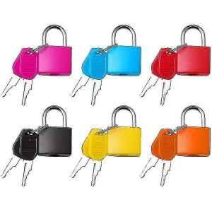 Coffret de 6 mini-cadenas pour bagages et plus encore &iquest; Cadenas durables et color&eacute;s avec cl&eacute;s pour les voyages, les casiers, les bo&icirc;tes &agrave; outils et les projets de bricolage. - Neuf