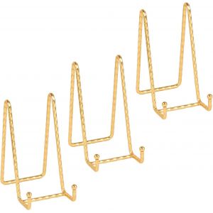 Chevalet Support Presentoir Porte Assiette-6 Pouces Metal Support Assiette Decorative-Support Cadre Photo de Table-Présentoir de Fer pour Plaque|Livre Cuisine|Carte Postale|Art-Or.[T41] - Neuf