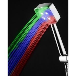 KAL-Pommeau De Douche Led, Pomme De Douche Lumineux, Led Douchette Avec 7 Couleurs Changeantes, Tête De Douche, Led Douche Salle De Bain - Neuf