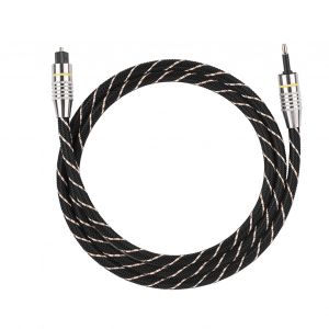 Cable audio numerique fibre optique Toslink vers mini-prise 3,5 mm, connecteur SPDIF plaque or, 1 m - Neuf