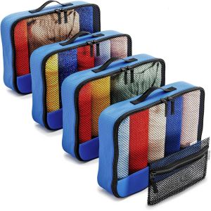 KALANKA-Organisateur de Voyage (Bleu Moyen) Organisateurs de Sac pour Rangement Valise. Bagage Cube Valise. Pochette Rangement Voyage Un Sac pour Valise. Packing Cubes - Neuf