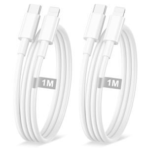 Cable iPhone USB C 1M 2Pack[Certifié MFi],Cable USB C vers Lighting Câble Lighting Charge Rapide Cable Chargeur usb c cable IPhone lighting Cordon USBC Fil pour iPhone 14/13/12/11/XR/8/7/6/SE/iPad - Neuf