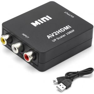 Adaptateur Rca Vers Hdmi Convertisseur Av En Hdm 1080p Supporte Pal/Ntsc Rca Composite Cvbs Convertisseur Audio Vidéo Avec Usb Câble Pour Pc Xbox Tv Stb Vhs Dvd Wii - Neuf