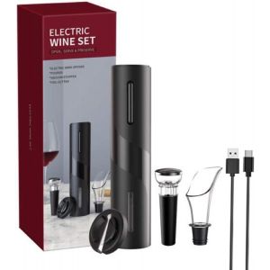 Décapsuleur Électrique Avec Câble De Chargement Usb, Coupe-Capsule, Bouchon Et Bec Verseur Pour Bouteille De Vin ¿ Pour La Maison, Le Restaurant, Les Fêtes, Les Cadeaux De Famille - Neuf