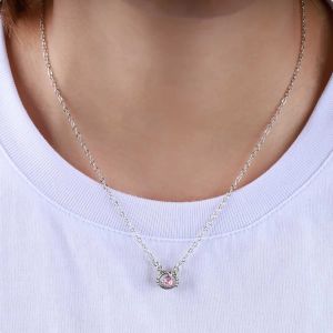 Kal-Collier Chat Minuscule Collier Pendentif Chat En Strass Collier Ras Du Cou En Cz Collier Pendentif Solitaire En Cz Collier Cristal Rose Collier Zircone Cubique Bijoux Pour Femmes Et Filles - Neuf