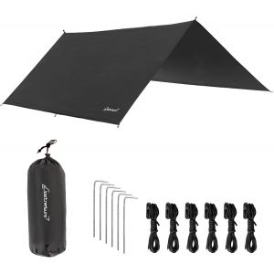 YEMAESRE-Bâche De Camping Imperméable ¿ 293 X 305 Cm Bâche De Tente Anti-Pluie, Bâche De Hamac Robuste, Auvent De Camping Léger Pour Extérieur, Randonnée, Pare-Soleil, Pluie, Neige - Neuf