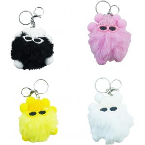KAL-4 Pièces Porte Clef Mignon Personnalisé Porte-Clés En Peluche Porte Clef Pompon Peluche Porte Clé Peluche Porte Clef Femme Pour Sacs À Main, Voiture, Décorations De Sac À Dos - Neuf