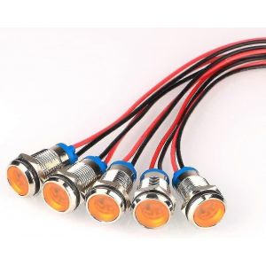5pcs 10mm 230v Ac Led M&eacute;tal &Eacute;tanche Indicateur Signal Lamp (jaune)-hao - Neuf