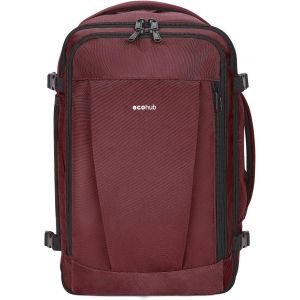 KALANKA-Bagages Cabine 40x20x25 Sac a Dos Voyage Ryanair sous Siège 13 Poches Sac a Dos Cabine Avion Valise Cabine Femme Homme Petite Sac Cabine Recyclable Pet Ecologique 20L Loisir, Brevetée, Rouge - Neuf
