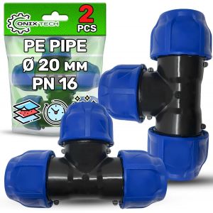 2 Pi&egrave;ces Raccord en T en Polypropyl&egrave;ne PP pour Connexion de Tuyau Polyethylene PE &Oslash; 20 mm Coud&eacute; 90&deg;- - Neuf