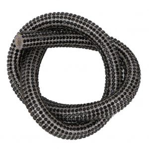 Rond Cristal Verre Strass Cha&icirc;ne Garnitures Tube Applique V&ecirc;tements D&eacute;coration Accessoires(Noir) - Neuf