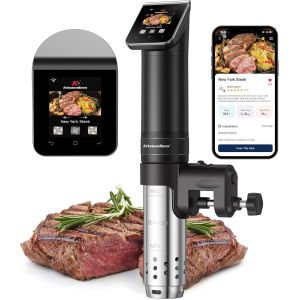 Ulteronixshop-Thermoplongeur WLAN Cuiseur Sous Vide: G330 Wifi Cuisson Sous Vide, 1100W,IPX7 Imperm&eacute;able &agrave; l'eau d'Immersion de Cuisini&egrave;re Thermostat R&eacute;glable APP Contr&ocirc;le, Acier inoxydable, Noir - Neuf