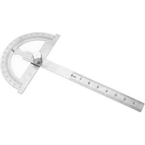 Goniomètre, Règle, Rapporteur, Règle, Manuel Rapporteur d'Angle, Acier Inoxydable Angle Finder Règle avec l'Écrou de Blocage, la Règle et Rapporteur 2 en 1 Combinaison(80*120 mm) - Neuf