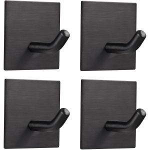 Lot de 6 crochets adh&eacute;sifs robustes en acier inoxydable pour cuisine, salle de bain, porte de maison, serviette, manteau, cl&eacute;s, peignoir, lot de 6 - Neuf