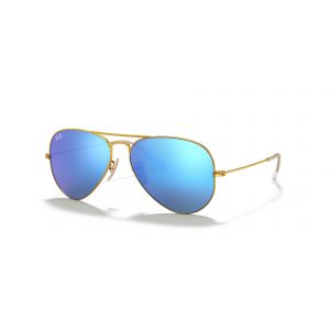Ray-Ban Aviator Rb3025 Lunettes De Soleil Dor&eacute; Verres Miroir Bleu - Neuf