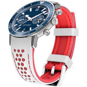 Kal-Durable Bracelet En Silicone Bicolore Extrémité Incurvée 20mm 22mm Sport Automobile Bracelet En Caoutchouc Bleu Orange Rouge Noir Vert Armée Vert Hommes Femmes - Neuf