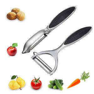 Eplucheur Pomme De Terre - Éplucheur En Acier Inoxydable Pour Carottes, Aubergines, Poires, Mangues Et Concombres, Avec Poignée Ergonomique Antidérapante - Neuf