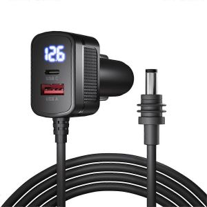 Cable d'alimentation Starlink Mini 100 W 12 V-24 V, adaptateur allume-cigare vers cable d'alimentation CC avec port USB - Neuf