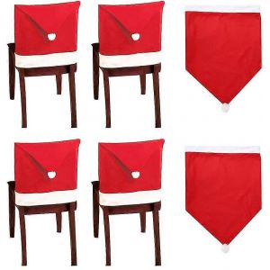Housse de chaise de Noël,6 Housse de chaise du Père Noël Housse de chaise de Noël Housse de chaise de Noël - Neuf