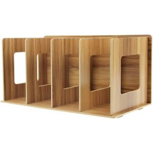Organisateur de bureau amovible en bois,classeur de magazines,collectionneur d'archives,étagères de livres de bricolage avec 4 compartme - Neuf