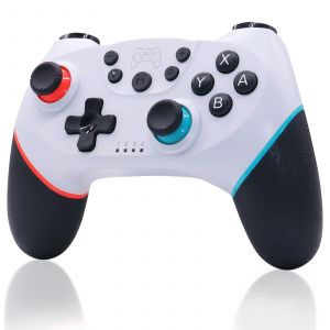 Manette De Jeu Pro Pour Nintendo Switch (Compatible Avec Les Axes Gyroscopique, Turbo Et Double Vibration) (Gauche Rouge Et Droite Bleue) - Neuf