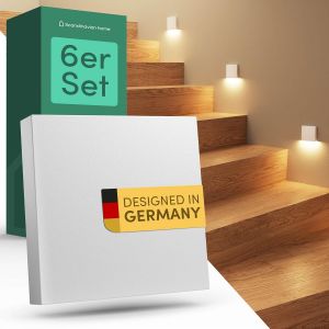 Subzonal-Scandinavian Home Lot De 6 &Eacute;clairages D'escalier Led Pour L'int&eacute;rieur Et L'ext&eacute;rieur I Luminosit&eacute; R&eacute;glable I Ip65 230v 1w Blanc Chaud 3000k 125lm I Eclairage D'escalier, Luminaire Encastr&eacute; - Neuf