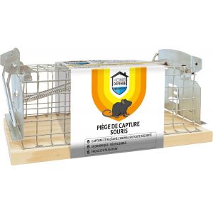 KALANKA-HOME DEFENSE HDNASSOU - Piège de Capture Souris Cage x1 - Capture et relâche l'animal en toute sécurité - Piège économique car réutilisable - Facile d'utilisation - Socle fabriqué en bois cer - Neuf
