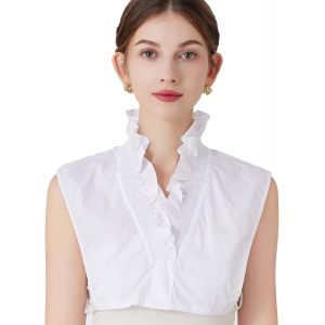 Faux Col D&eacute;tachable Femme Chemisier Blanc - Col Amovible En V Pour Demi Chemises Et Blouses - Neuf