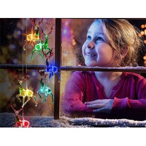 Carillon lumineux solaire LED en forme de cerf pour la d&eacute;coration ext&eacute;rieure et int&eacute;rieure - Neuf