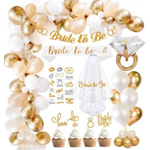 Kalanka-Bride To Be Decoration Evjf Accessoire Team, Enterrement De Vie De Jeune Fille Accessoire, Accessoire Evjf Femme Comprendre Ballon Tatouage Voile Mariée Décoration Gâteau Mariée Banderole - Neuf