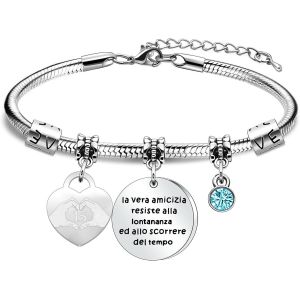 Kal-Véritable Amitié Résiste À L'éloignement Et Au Défilement Du Temps Cadeaux De Jour De L'amitié Pour Meilleur Ami Filles Bracelets Pour Les Femmes Anniversaire Amitié Cadeaux - Neuf