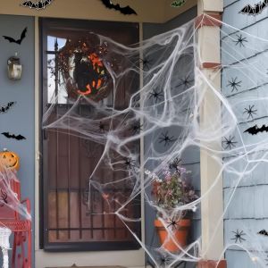 Toile D'araignée Halloween, 200g Toile D'araignée Extensible Avec 40 Fausses Araignées, Toile D'araignée Pour Décorations De Veille De La Toussaint Halloween - Neuf
