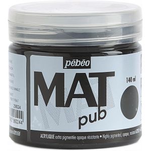Acrylique Mat Pub, Noir Ivoire, 140 Ml (Lot De 1) - Neuf