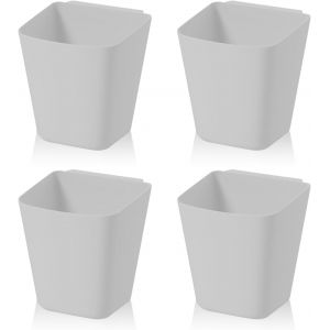Lot De 4 Porte-Gobelets &Agrave; Suspendre - Porte-Stylos Suspendus - Seau Suspendu - Porte-Crayons De Maquillage - Accessoires De Chariot - Seau De Rangement En Plastique (Gris) - Neuf