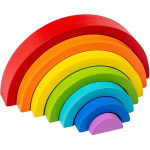 Jeu Arc en Ciel en Bois,Arc-en-Ciel Compact en Bois,Arc-en-Ciel Jouet,Jouets Montessori Bloc de Construction,Arc-en-Ciel en Bois pour Petits Enfants,Couleur Arc-en-Ciel - Neuf