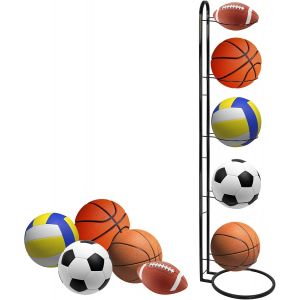 Acdsgd-Support Ballon Basket 5 Niveaux En M&eacute;tal Noir,Porte Ballon Amovible Pour Football/Basket/Volley - Organisation Garage & &Eacute;quipement Sportif - Casier De Rangement De Balles - Neuf