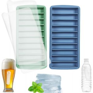 Kalanka-2 Pi&egrave;ces Moules &Agrave; Gla&ccedil;ons - Bac &Agrave; Gla&ccedil;ons En Silicone Avec Couvercle, Design De D&eacute;moulage B&acirc;tonnets &Agrave; Gla&ccedil;ons Long, Moule Silicone B&acirc;tonnets Longs Pour Bouteilles D'eau De Sport, Whisky - Neuf