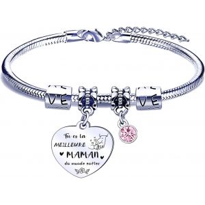 Eryi-Cadeau Fete Des Meres Cadeau Maman Fille Fete Des Meres Bracelet Maman Fille Cadeau Anniversaire Maman Fille Cadeau Maman Fille Original Cadeau Pour Maman Fille Cadeau Maman Pas Cher - Neuf