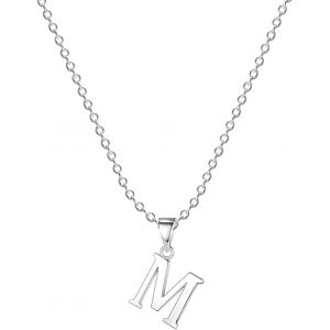 Kal-Collier Initial En Argent - Collier Pendentif Lettre En Acier Inoxydable 316l Pour Femmes Collier Initial En Argent Exquis Collier Lettre - Neuf