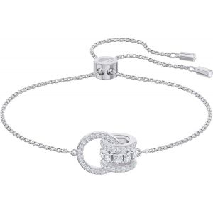 Bracelet, Délicat Cristal Transparent, Finition Platine - Neuf