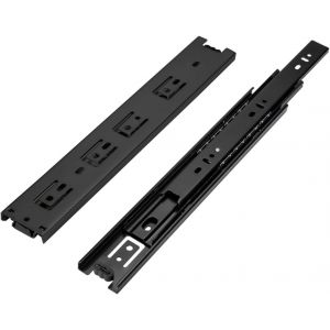 1 Paires (2 pièces) 450mm Glissière de Tiroirs 45mm Coulisse à Billes Tiroir 45kg Rail Tiroir Coulissant Glissières à Roulement à Billes Extension Coulisse Tiroir Noir - Neuf